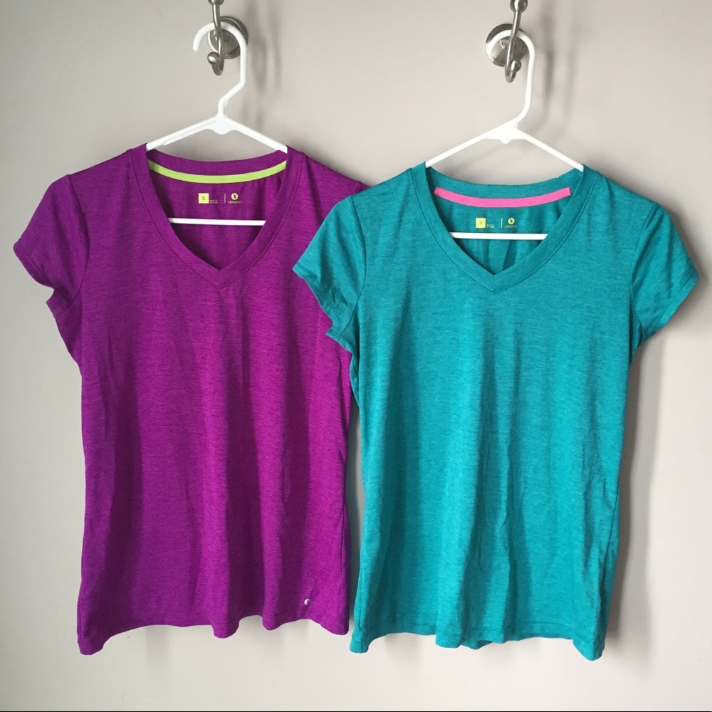 2 Xersion quick dry workout tops